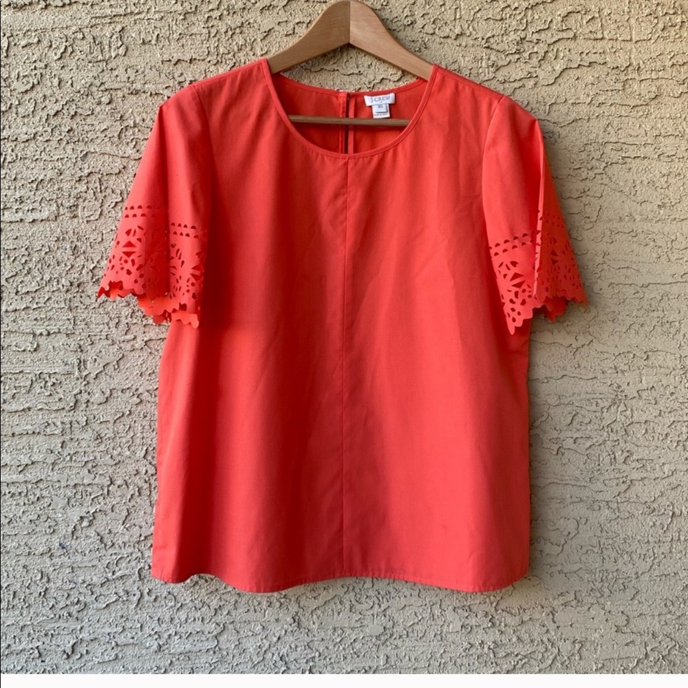 2/$10 J. Crew | Coral Top with Cut Outs on Sleeves